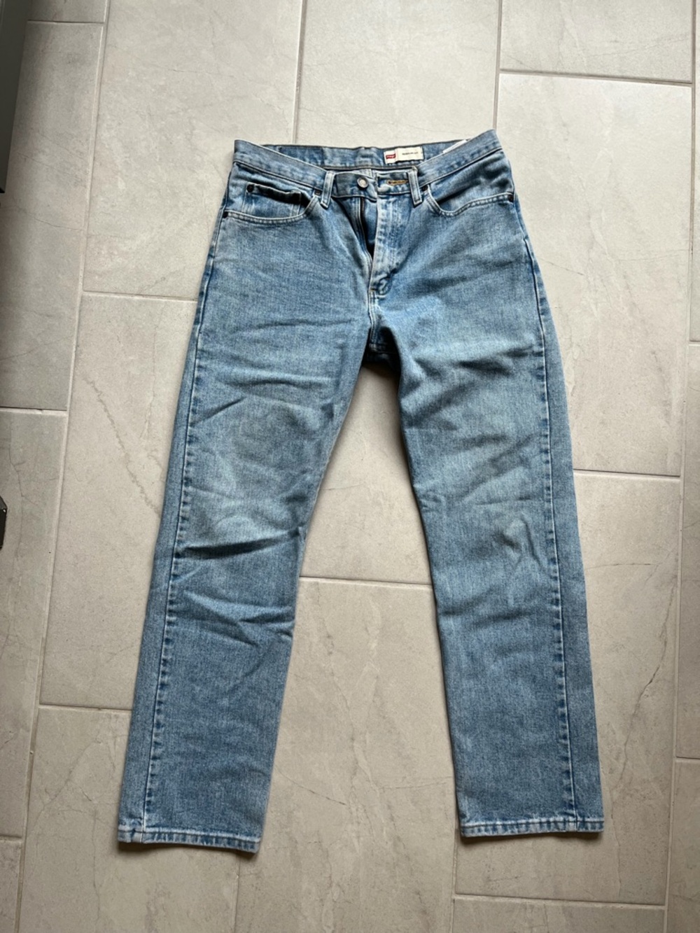 Wrangler Men's Straight Jeans in Light Blue Denim